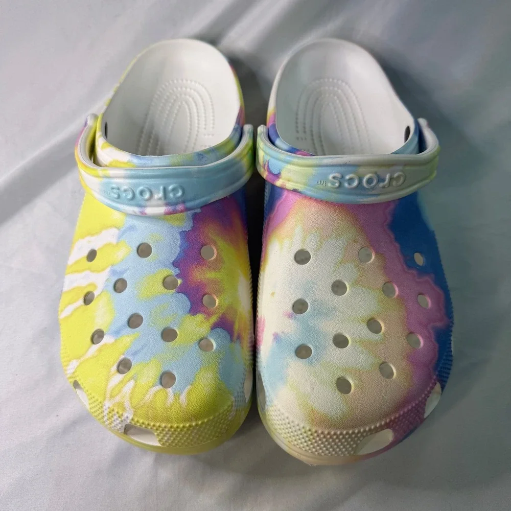 Crocs Classic Clog Tie Dye Multi Color Mens 11 Womens 13 Slip On Shoes 205453